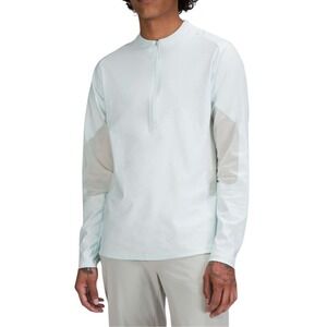 Lululemon Lightweight Mesh Shirt Mens XL Light Blue Half Zip Long Sleeve M3DI3S